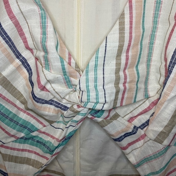 Parker Cottage-core Maxi Dress Striped Open Front sz Small - Picture 4 of 8